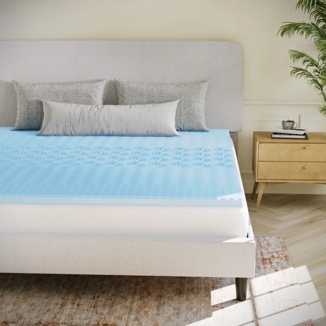 2-Inch Cooling Gel Memory Foam Topper, 5-Zone Queen, CertiPUR-US Certified