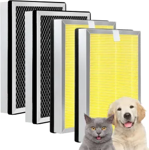25 Pet Replacement Filter Compatible with MA Series Air Purifier 25 S1/W1/B1,3 in 1 Stage with Pre-filter,H13 True HEPA,and Activated Carbon,4-Pack