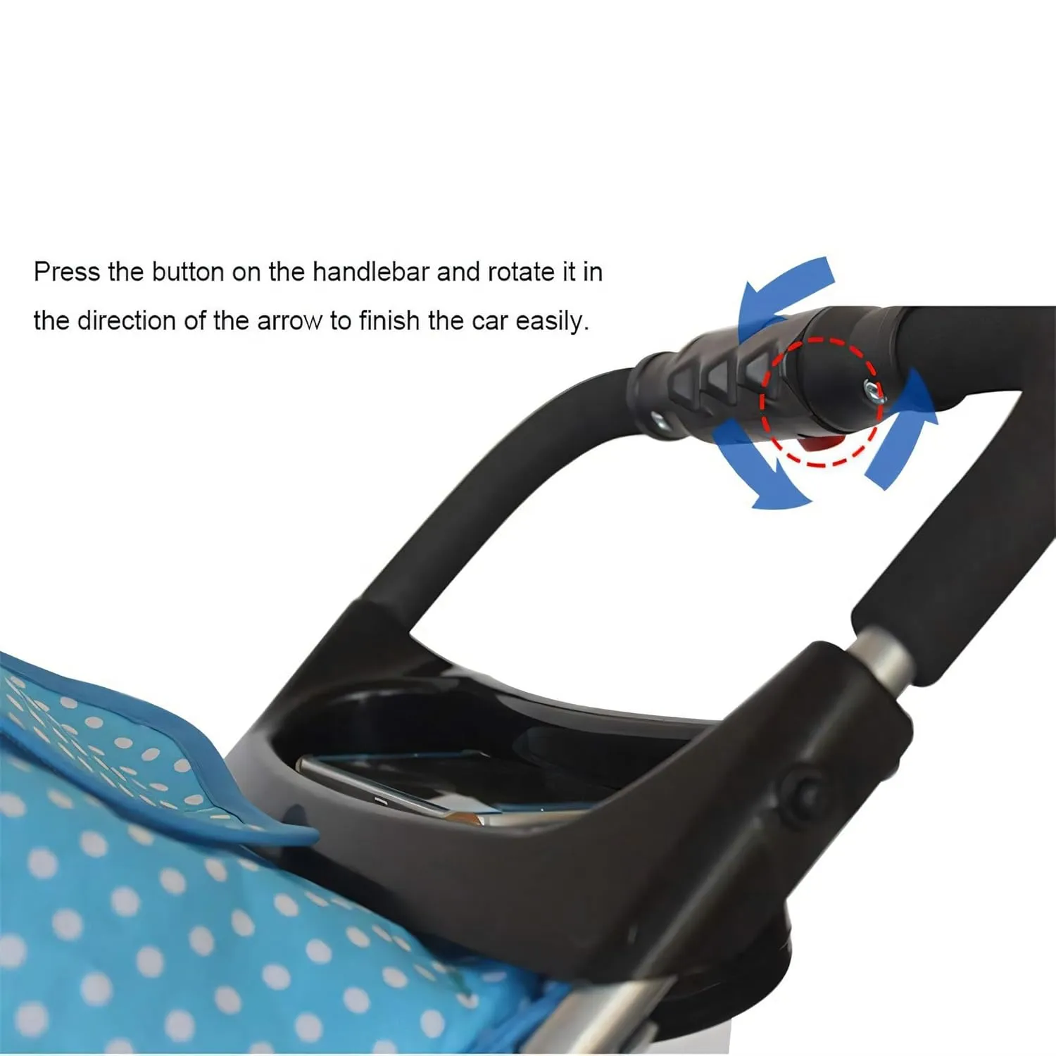 4 Wheel Pet Stroller for Cat, Dog and More, Foldable Carrier Strolling Cart, Folding Cat Jogger Stroller with Storage Basket & Breathable Mesh, Dark Blue