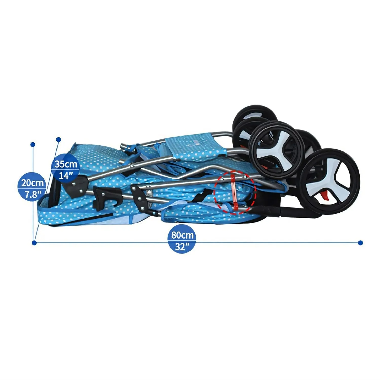 4 Wheel Pet Stroller for Cat, Dog and More, Foldable Carrier Strolling Cart, Folding Cat Jogger Stroller with Storage Basket & Breathable Mesh, Dark Blue