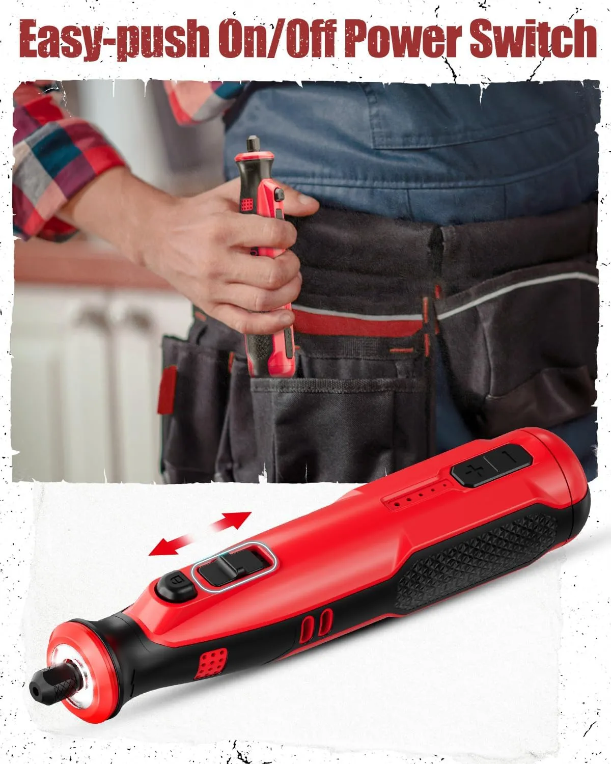 AVID POWER Cordless Rotary Tool 8V Rechargeable Grinding Tool for Dog Nail, 5 Speeds, 60 Pcs Accessories for Carving, Engraving, Sanding, Polishing and Cutting (Light Red)