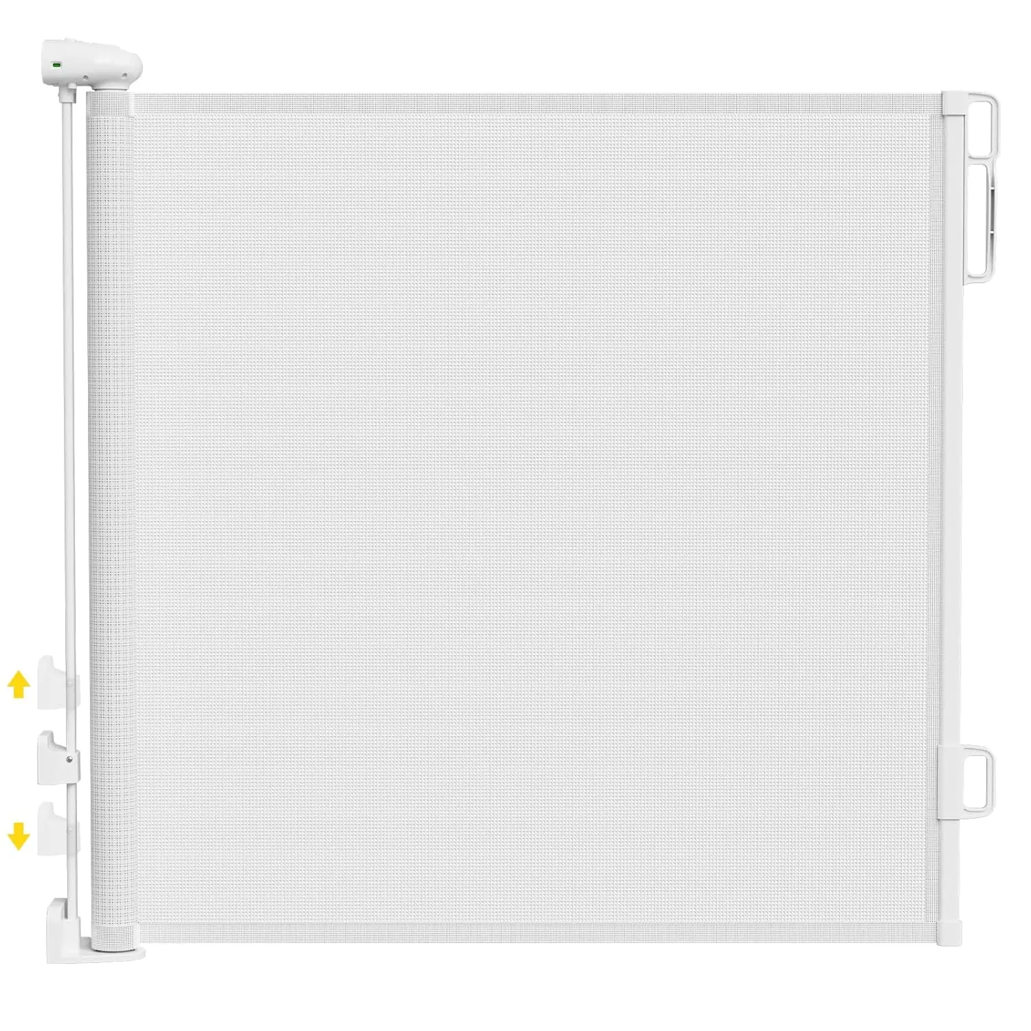 Babepai Retractable Baby Gates for Stairs, Dog Gates for Doorways, Mesh Baby Gate Extends to 54" Wide 34" Tall, Pet Gate Indoor Use for Hallways, Porch, Patio, Outdoor - White