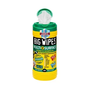 Big Wipes 80's PRO  MULTI SURFACE - BIODEGRDABLE FSC FABRIC - ANTIVIRAL - GREEN TOP - WIPE TUBS