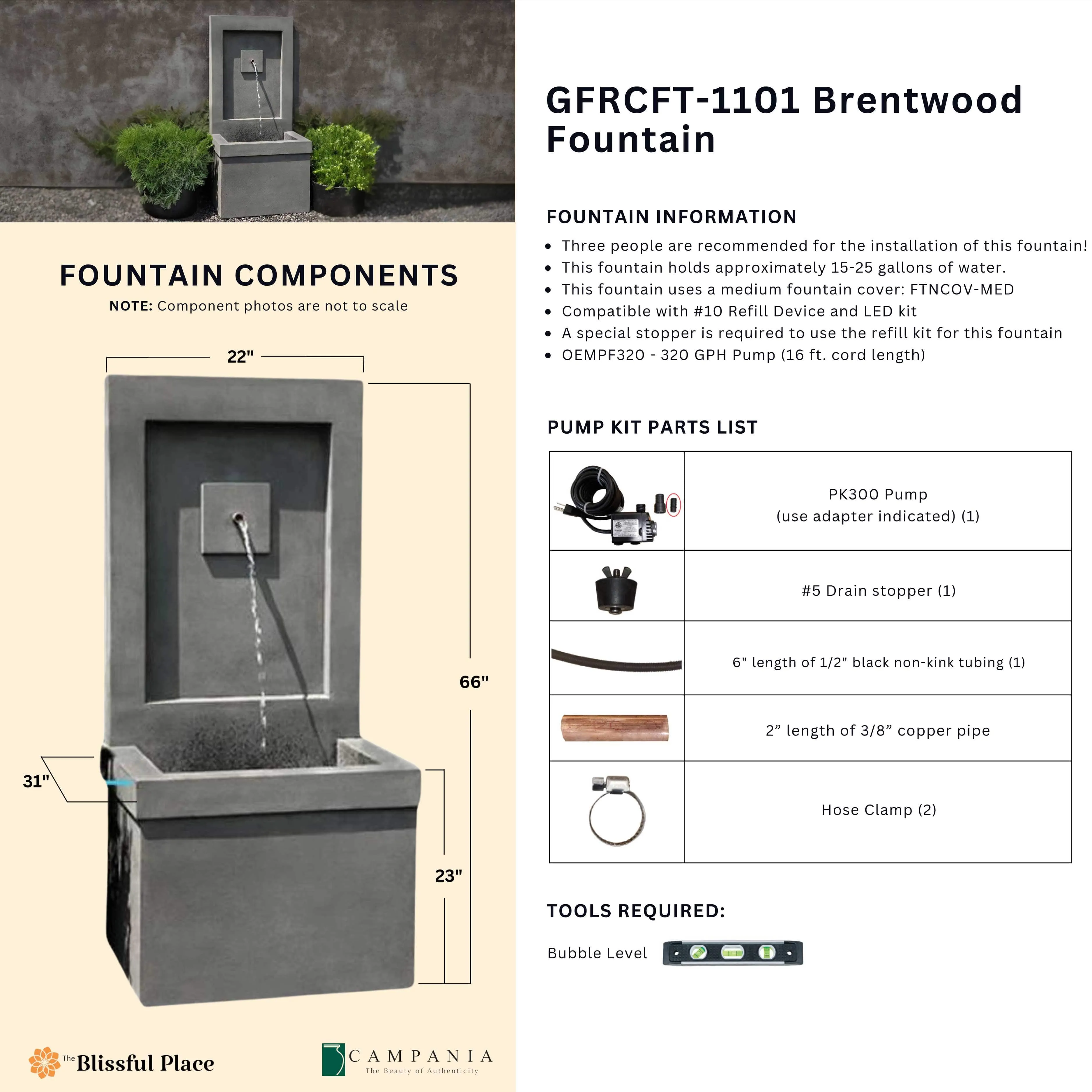 Brentwood Fountain Campania International