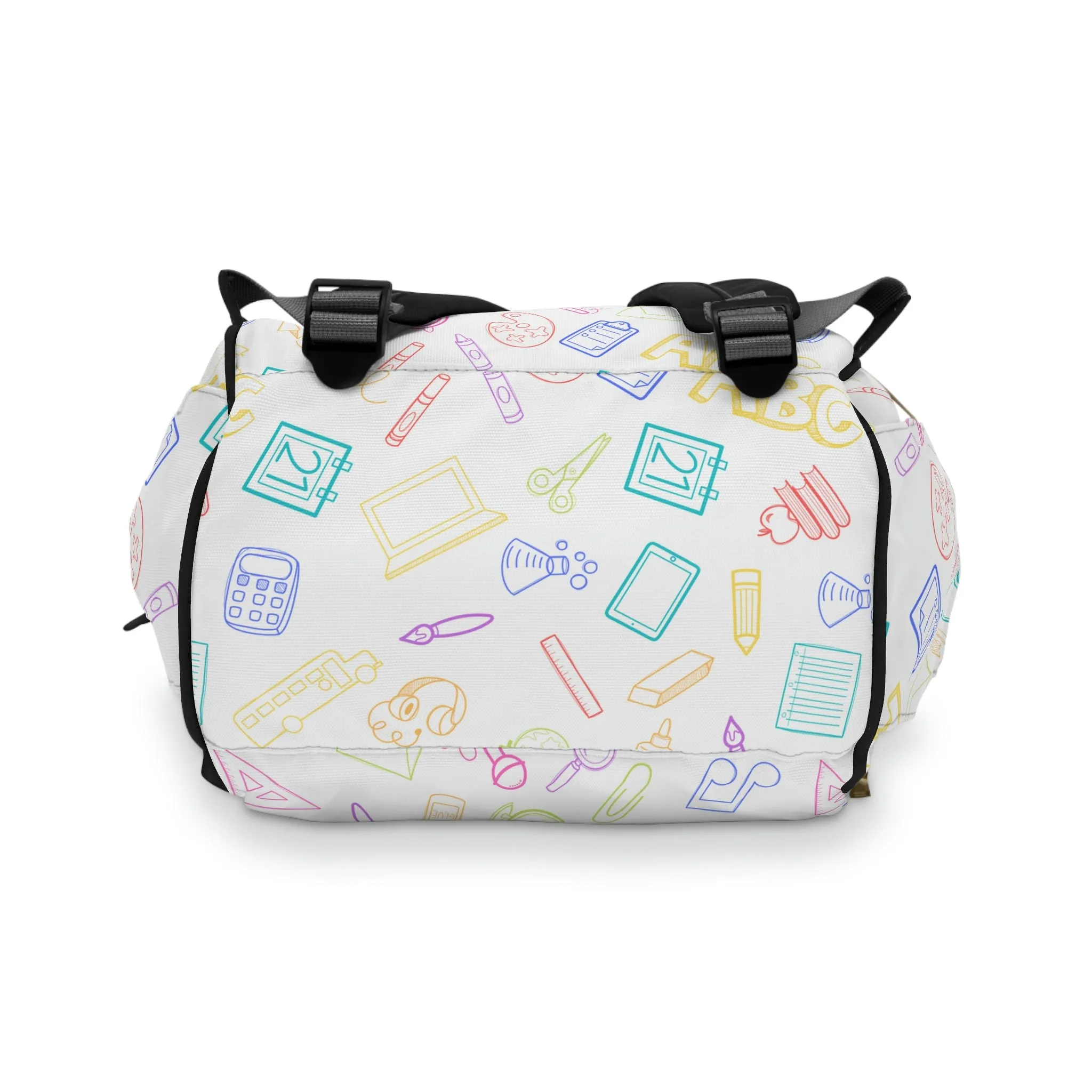 Bright Rainbow on White Elementary Doodles Backpack