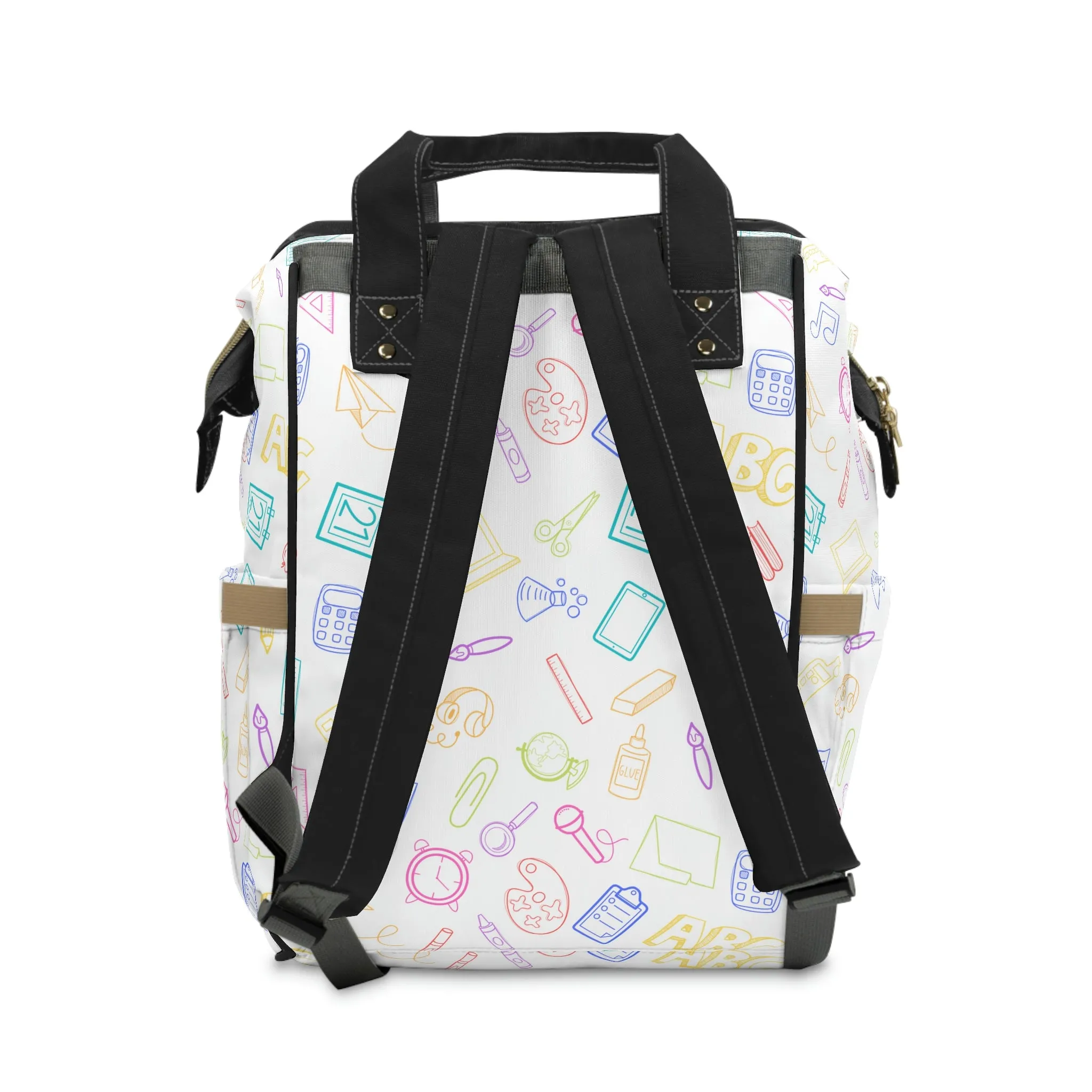 Bright Rainbow on White Elementary Doodles Backpack