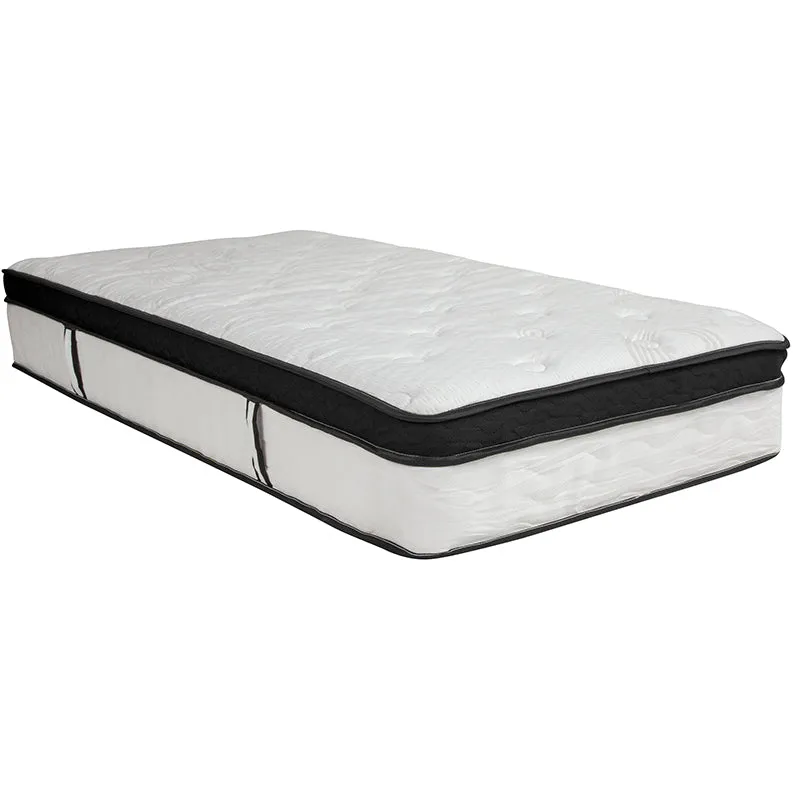 Capri Comfortable Sleep 12 Inch CertiPUR-US Certified Memory Foam & Pocket Spring Mattress, Twin Mattress in a Box