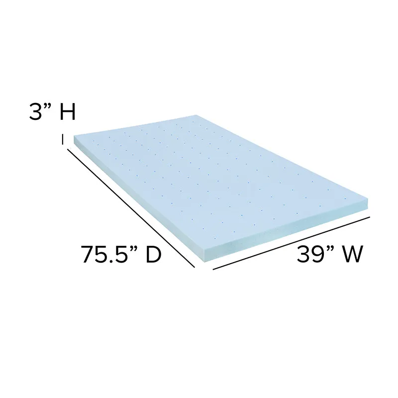 Capri Comfortable Sleep Twin 10 Inch CertiPUR-US Certified Foam Pocket Spring Mattress & 3 inch Gel Memory Foam Topper Bundle