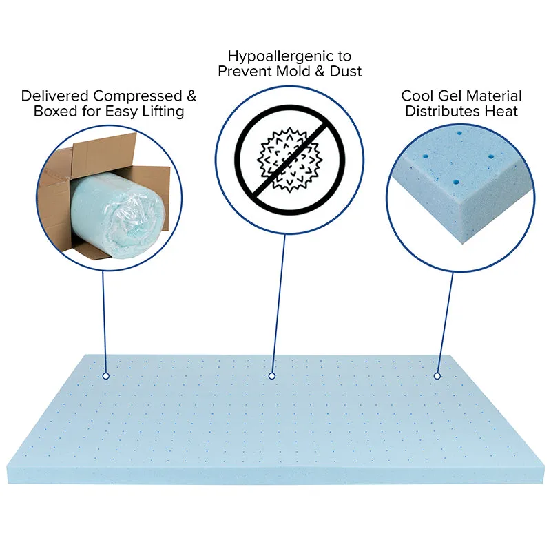 Capri Comfortable Sleep Twin 10 Inch CertiPUR-US Certified Foam Pocket Spring Mattress & 3 inch Gel Memory Foam Topper Bundle