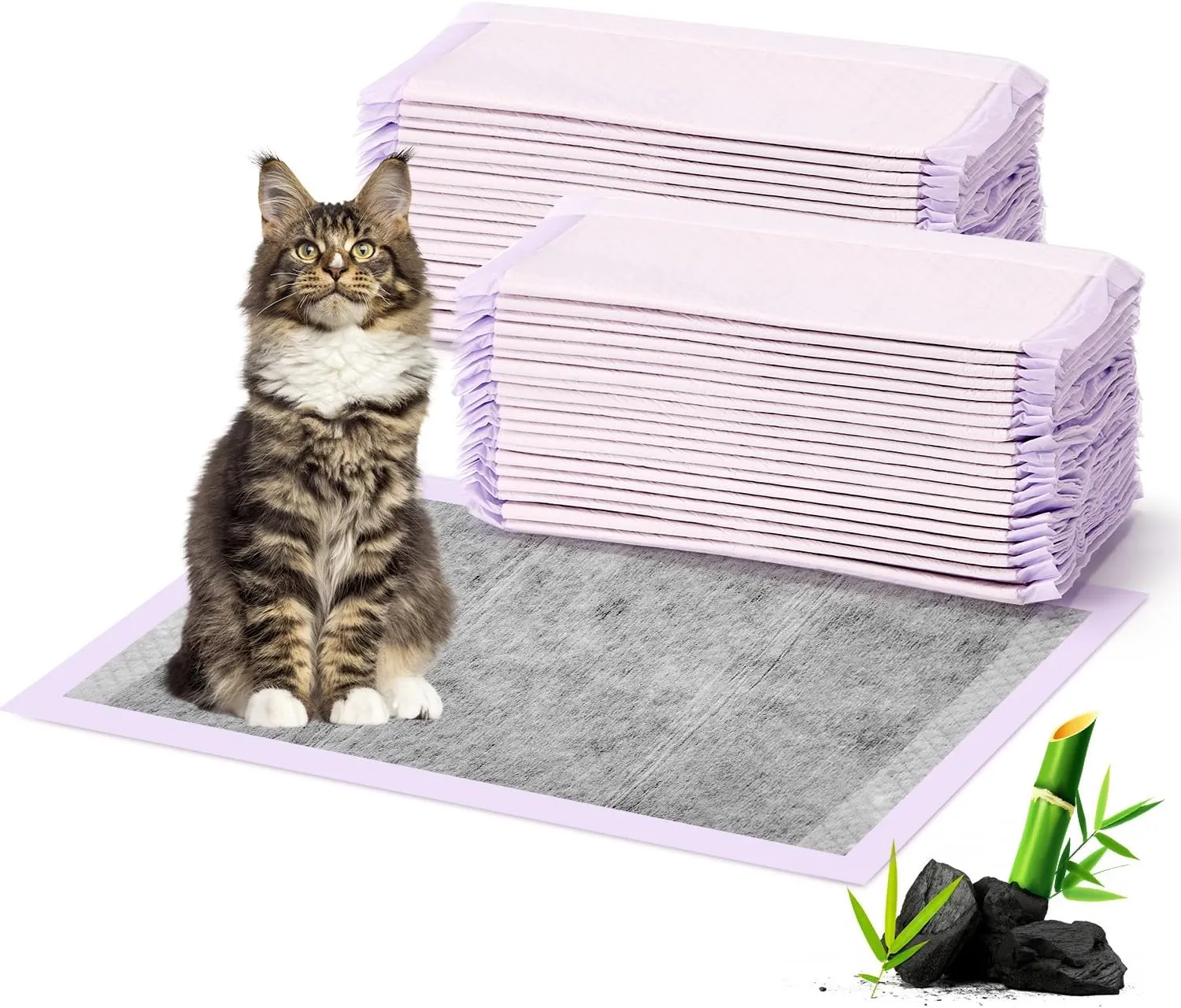 Cat Pads Refills for Litter Box: Cat Litter Mat for Tidy Cats Breeze Litter System - Thickened 6-Layer Super Absorbent Breeze Pads - 16.9" X 11.4" Activated Carbon Odor Control - Pack of 40