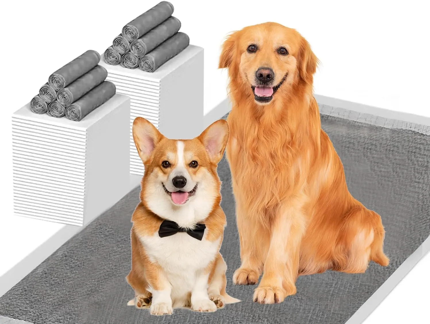 Charcoal Puppy Pads Extra Large 28x36, 50 Count Activated Carbon Pee Pads, X-Large Potty Pads for Dogs, Disposable Urine Bed Pads for Doggies, Piddle Training Pads for Indoor, Outdoor Use