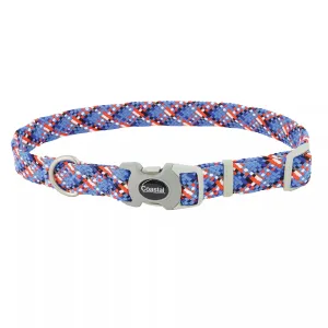 Coastal Pro Active Adjustable Woven Reflective Dog Collar L Cobalt Crossed