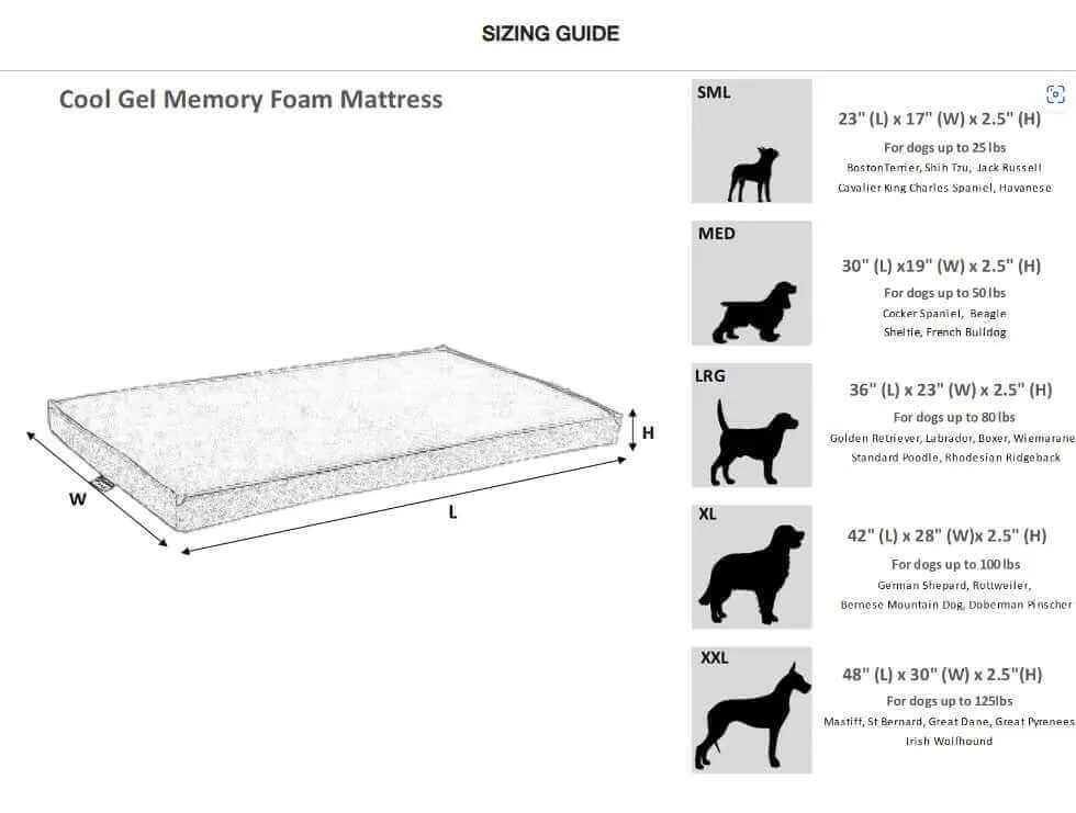 Cool Gel Memory Foam Dog Mattress - Sandstone