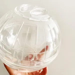 Crystal Hamster Ball for Hamsters Less Than 4 Inches - 6" Guinea Pig Exercise Running Ball - Fitness Wheel for Small Animals - Dwarf Hamster Toy (L, White B)