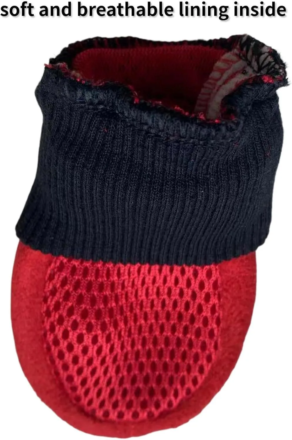 Dog Boots Breathable and Protect Paws Soft Nonslip Soles Red Color Size Large - Inner Sole Width 2.83 Inch