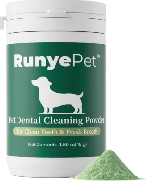 Dog Dental Powder, Plaque Off Pet Tooth Cleaning lab co - Bad Breath & Tartar Remover for Dogs, Dog Teeth Cleaning Powder and Cats Breath Freshener (1 PCS)
