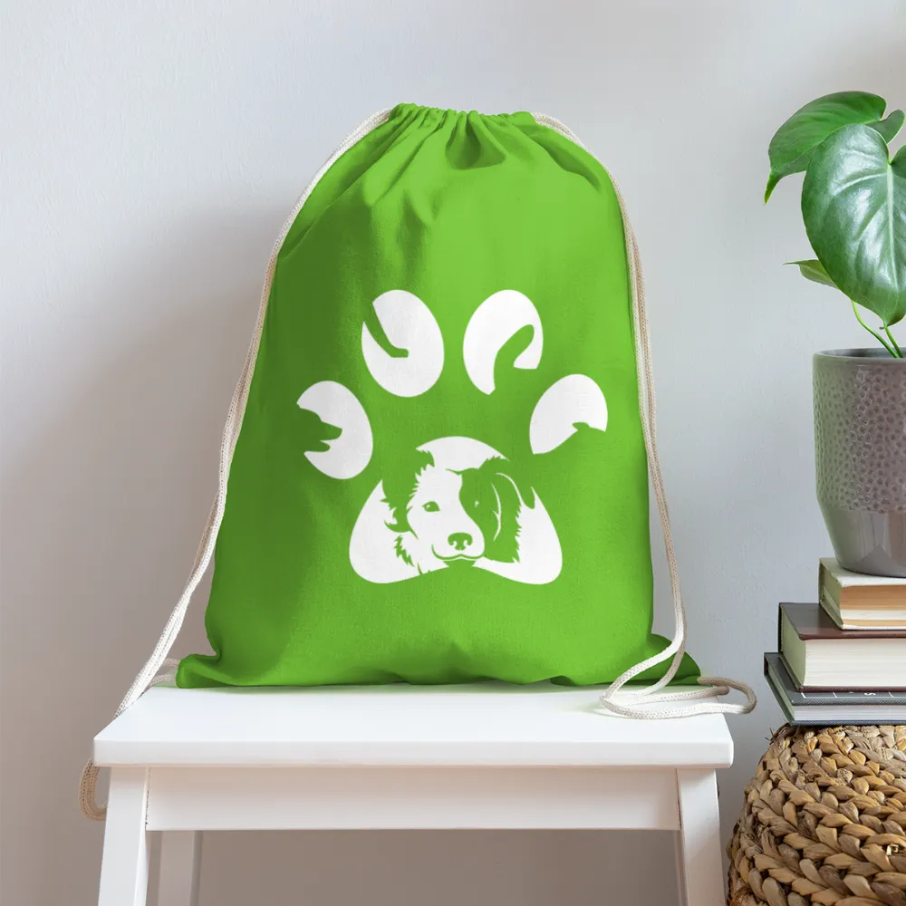 Dog Pawprint   Drawstring Bag