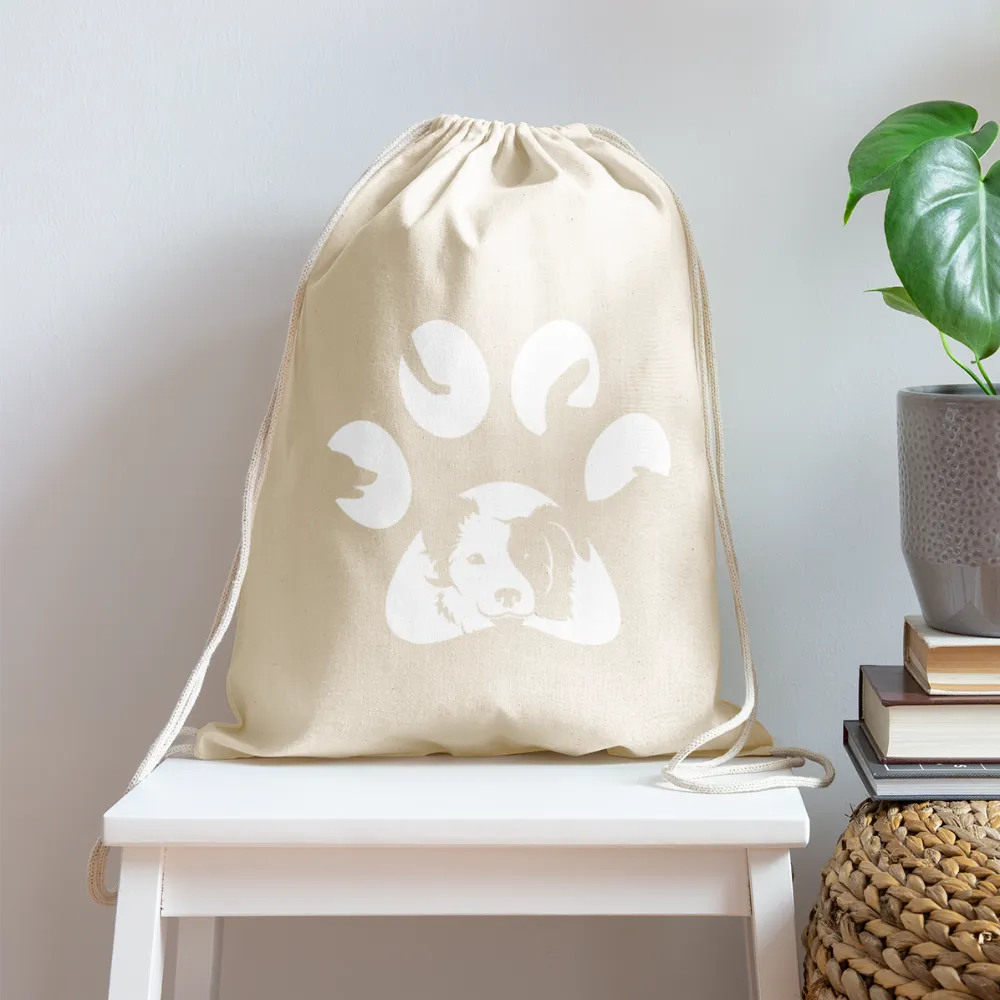 Dog Pawprint   Drawstring Bag