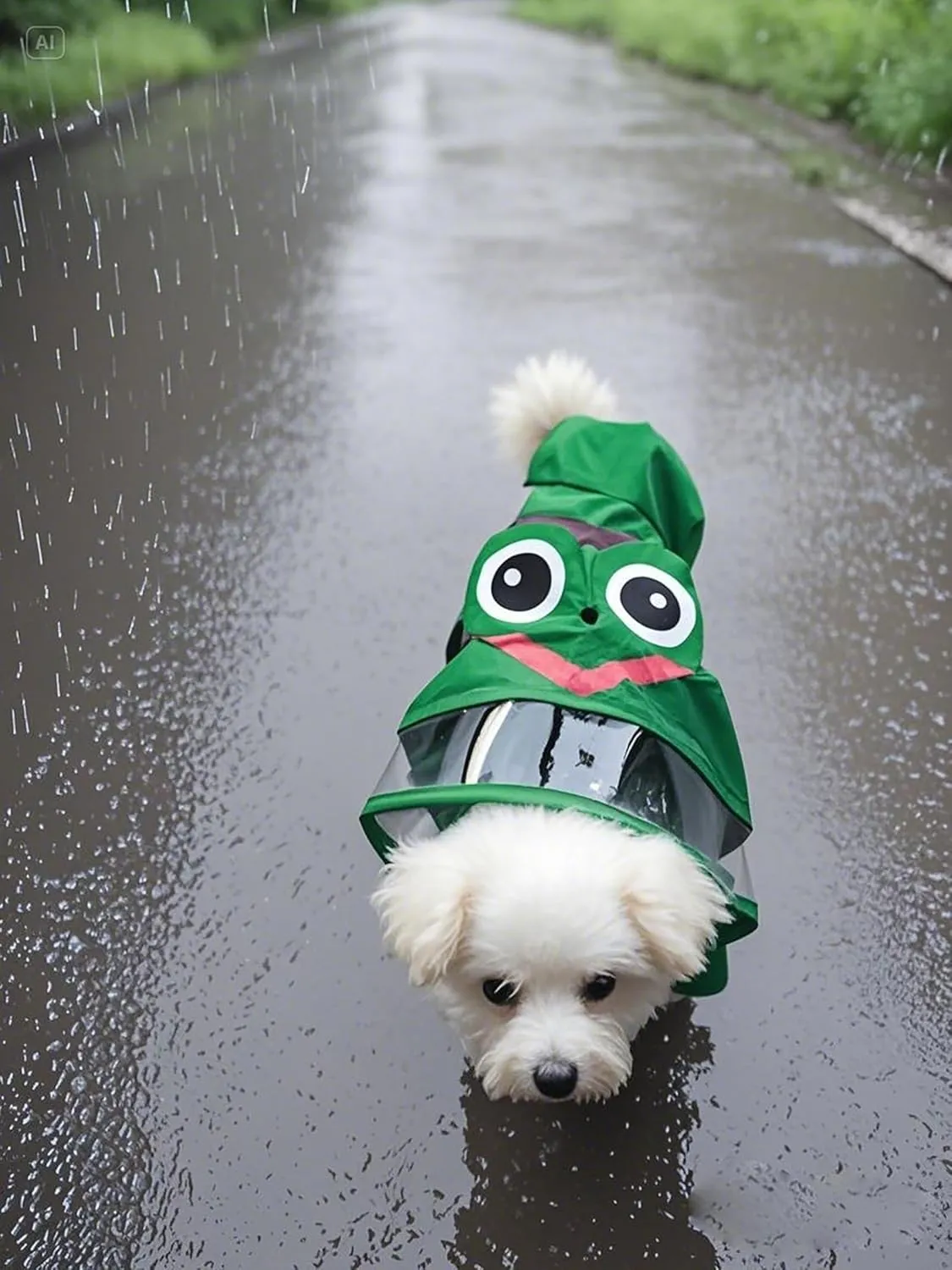 Dog Raincoat Hooded, Reflective Dog Slicker Poncho Adjustable Waterproof Lightweight Rain Jacket for Dogs,Frog,S