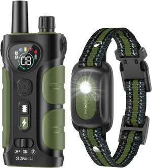 Dog Shock Collar,4200FT Dog Training Collar with Remote,IPX8 Waterproof E-Collar with Beep,Vibration,Shock,Flash Light,No Shock Mode,Electric Shock Collar for Small Medium Large Dogs,Green