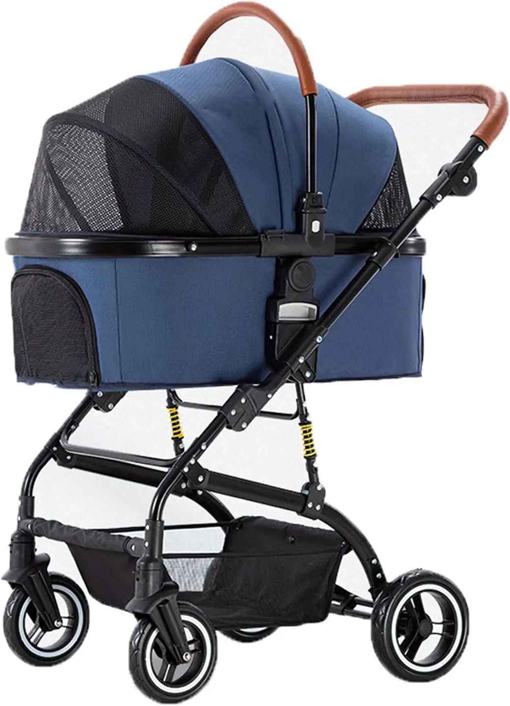 Dog Stroller for Medium Dogs Small Dogs 4 Wheel Collapsible Storage Cup Holder Adjustable Push Handle Separate cart Pet Travel Supplies 40 kg