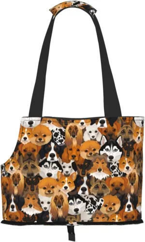 Dogs Different Breeds Cat Carrier-Soft Portable Foldable Waterproof Dog Pet Travel Portable Bag, with Safety Zippers for Small to Medium Cat and Small Dog