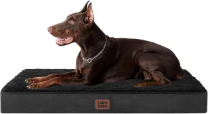EHEYCIGA Orthopedic XXL Dog Beds for Jumbo Dogs with Removable Washable Cover for Crate, Black, 47x29