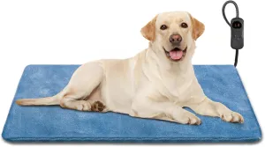 Electric Pet Heating Pad for Cats & Dogs, Adjustable with 6 Temp & 5 Timer, Waterproof & Chew Resistant, Perfect for Kittens & Puppies - 28*16in