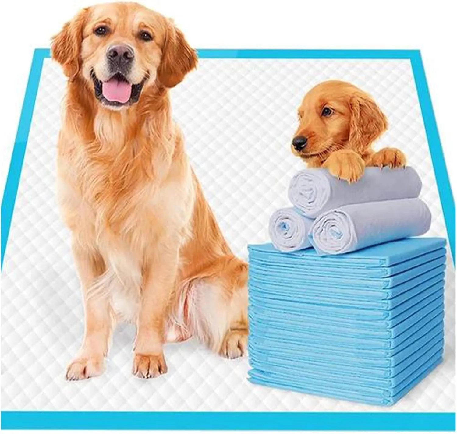 Extra Absorbent Dog Pee Pads 22"x22" [100 Count] | Puppy Training Pads Leak-Proof 6-Layer Design - Pet Potty Pads for Dogs, Puppies, Cats, and Rabbits (100, 22*22)