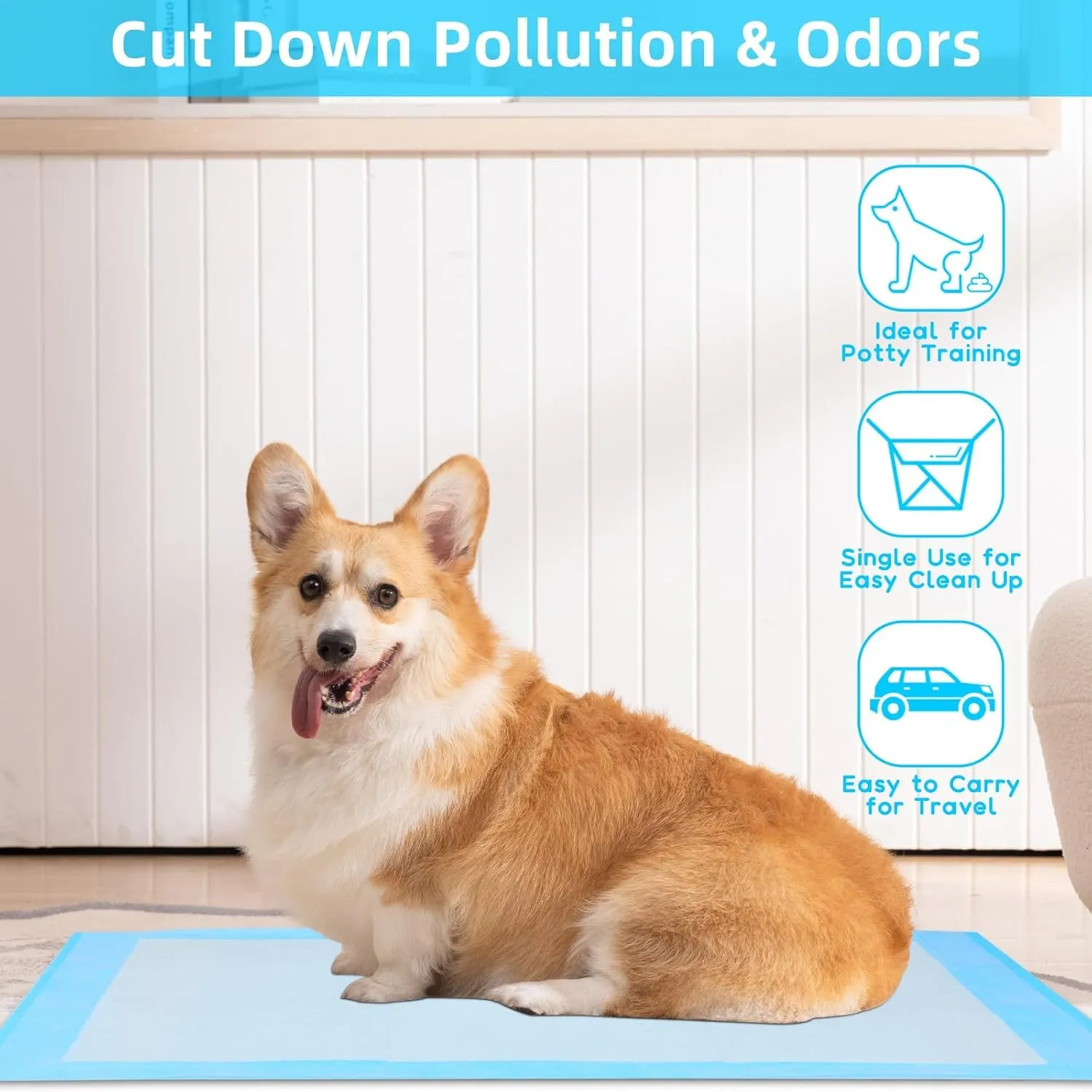 Extra Absorbent Dog Pee Pads 22"x22" [100 Count] | Puppy Training Pads Leak-Proof 6-Layer Design - Pet Potty Pads for Dogs, Puppies, Cats, and Rabbits (100, 22*22)