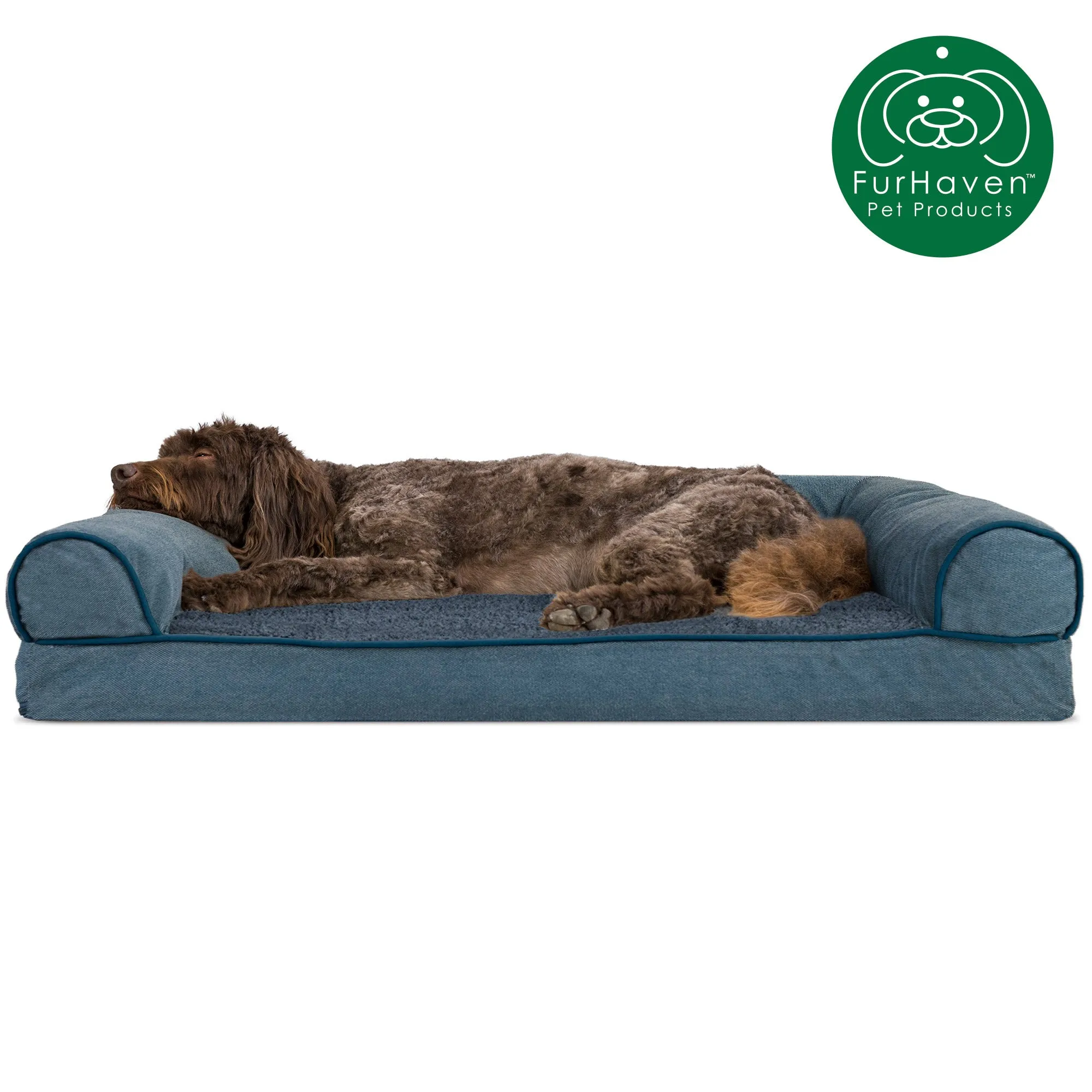 Faux Fleece & Chenille Couch Sofa-Style Pet Bed