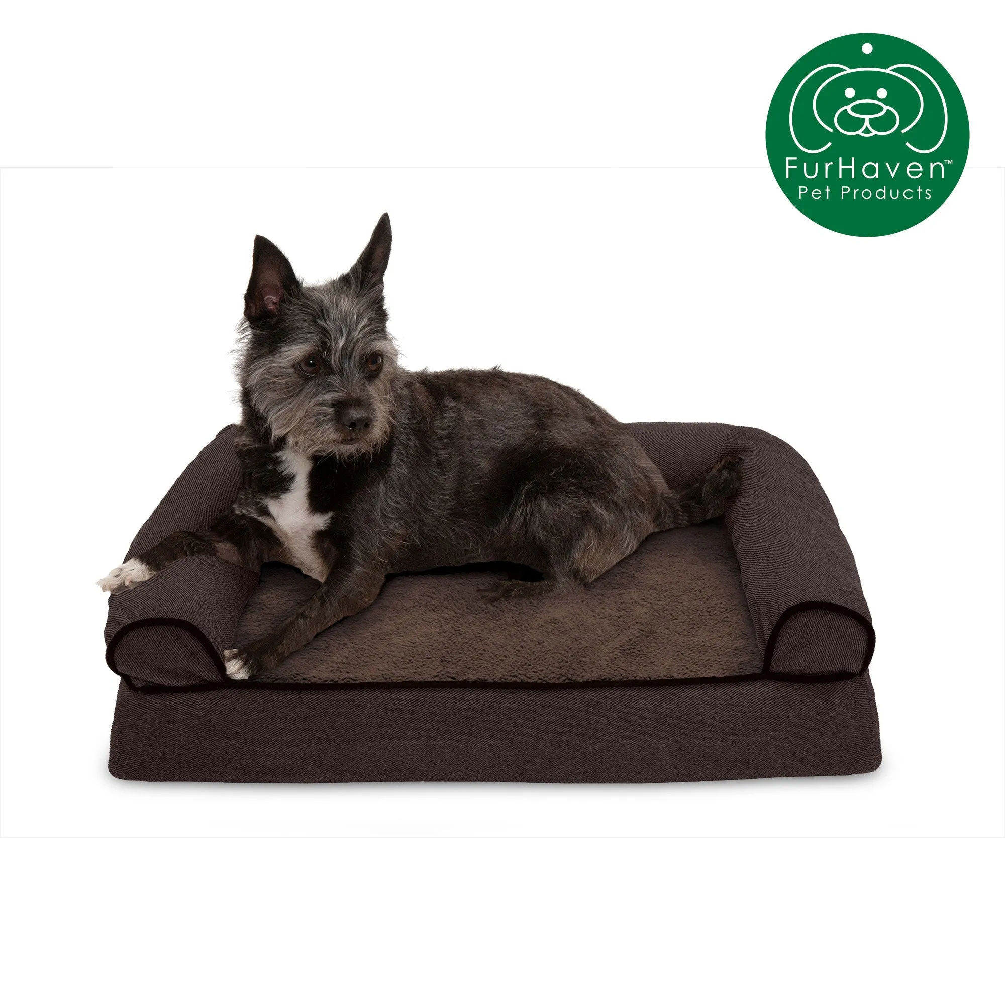 Faux Fleece & Chenille Couch Sofa-Style Pet Bed