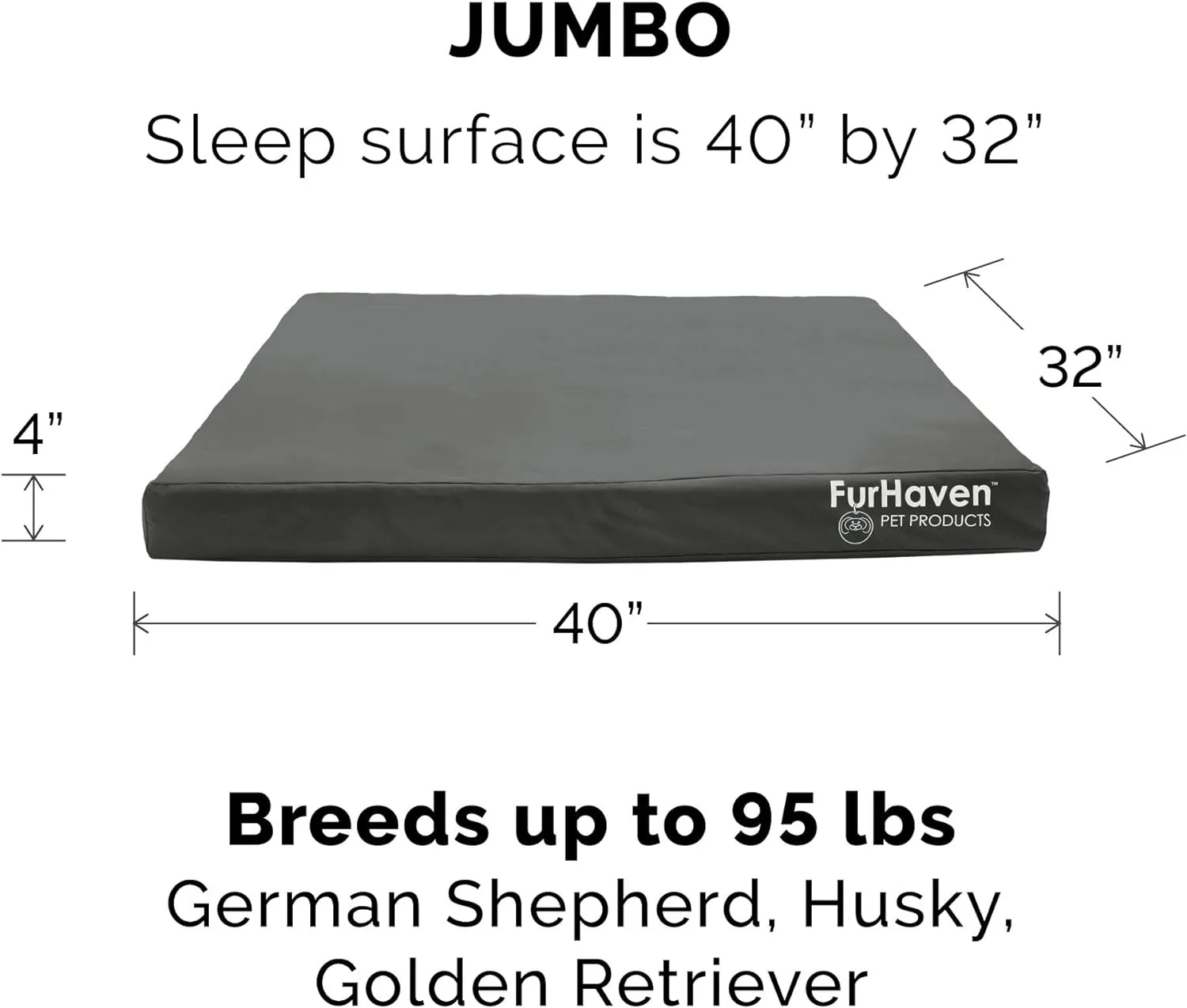 Furhaven Water-Resistant Cooling Gel Dog Bed for Large Dogs w/ Removable Washable Cover, For Dogs Up to 95 lbs - Indoor/Outdoor Logo Print Oxford Polycanvas Mattress - Stone Gray, Jumbo/XL