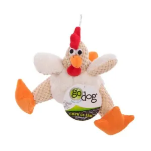 GoDog® Checkers™ Fat White Roosters Dog Toys Small