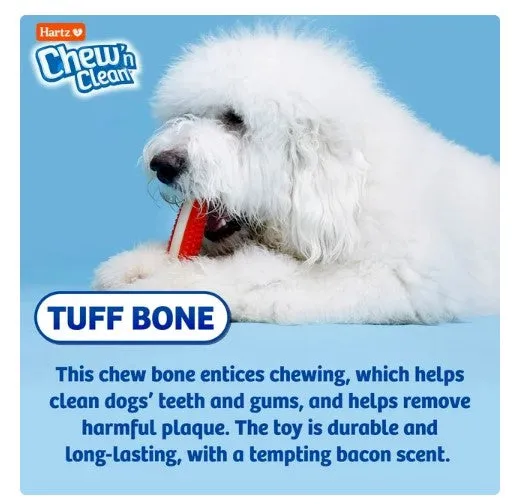 Hartz Chew 'n Clean Tuff Bone Dog Chew Toy, Small, Color May Vary