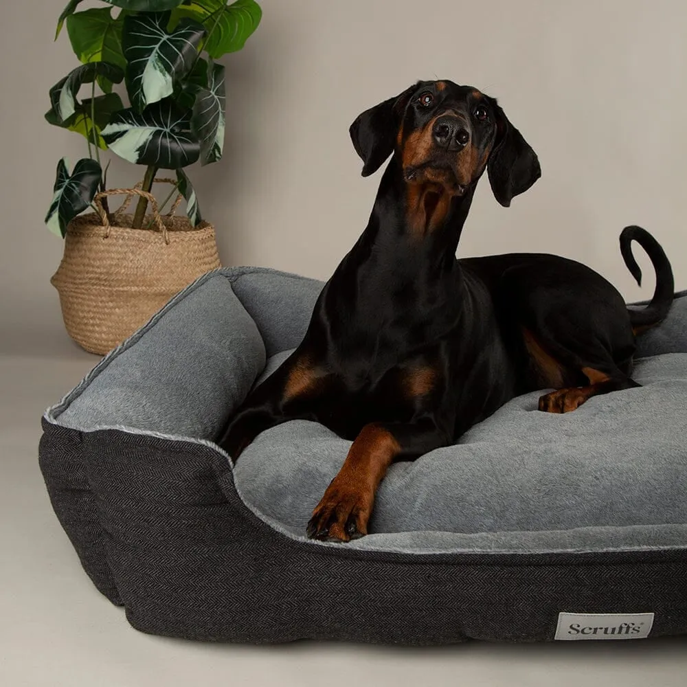 Harvard Memory Foam Box Dog Bed - Graphite Grey