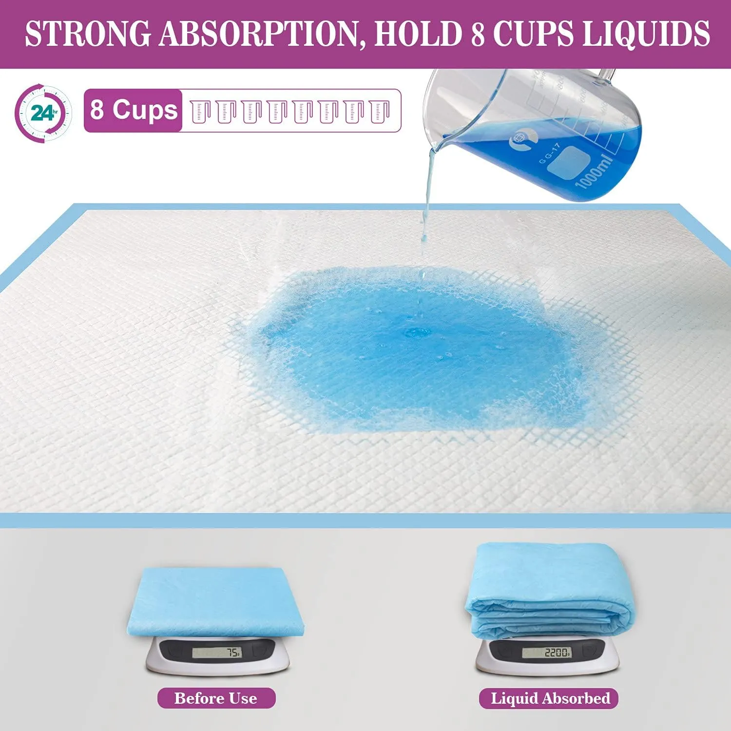 IMMCUTE Extra Large Dog Pee Pads 28"x30"-30 Count | X-Large Puppy Pee Training Pads Super Absorbent & Leak-Proof | Disposable Pet Piddle and Potty Pads for Puppies | Dogs | Doggie| Cats | Rabbits