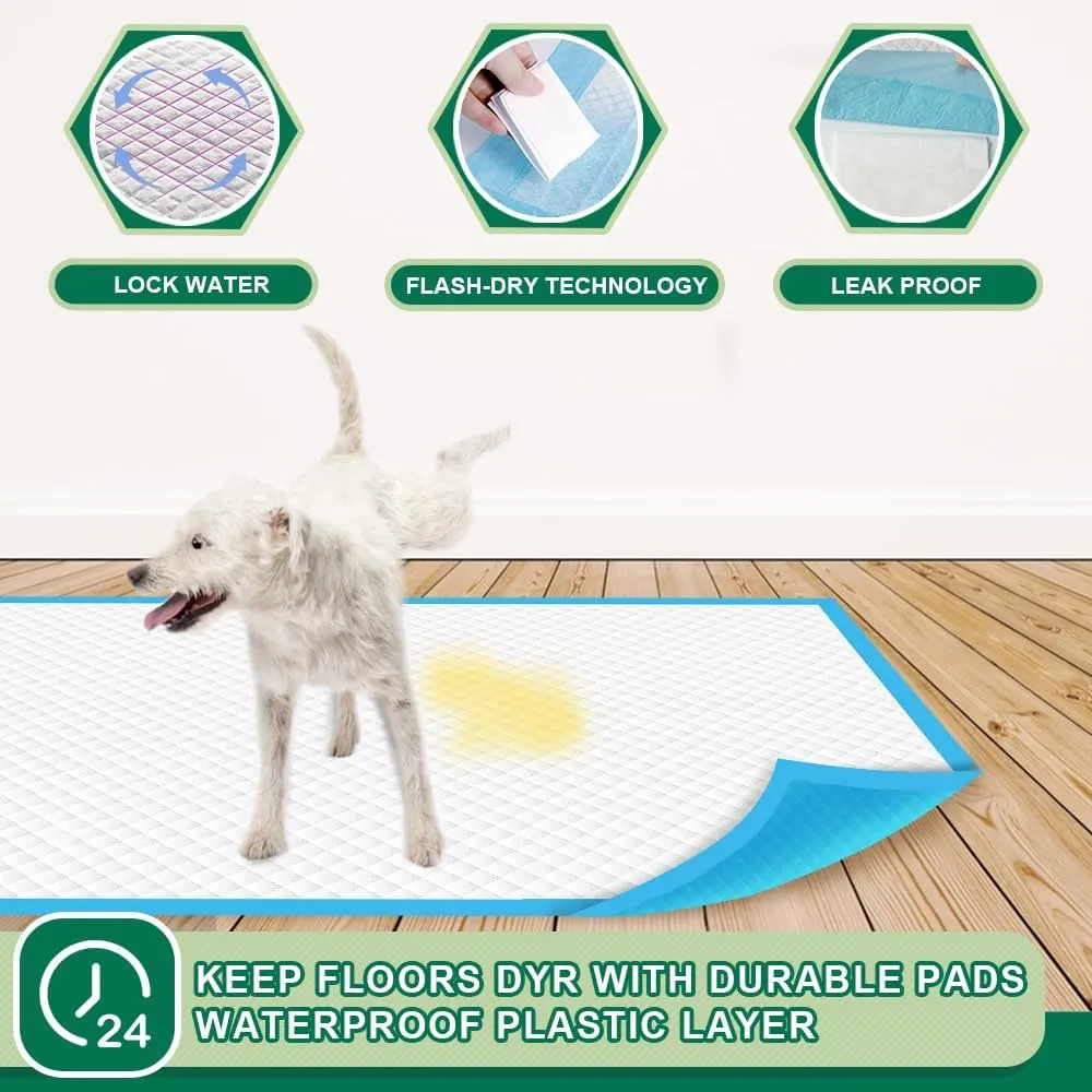 IMMCUTE Puppy Pee Pads 22"x23"-100 Count | Dog Pee Training Pads Super Absorbent & Leak-Proof | Disposable Pet Piddle and Potty Pads for Puppies | Dogs | Doggie| Cats | Rabbits