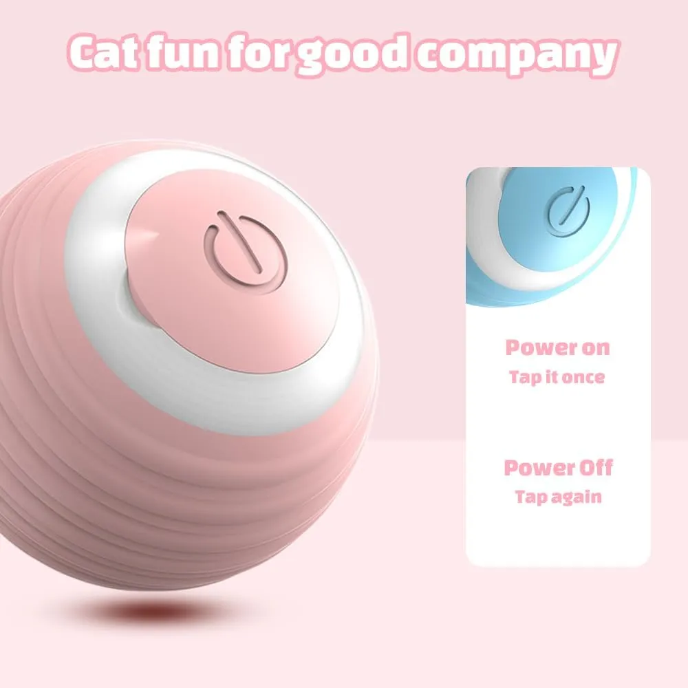 Interactive LED Flash Dog Ball Toy, Automatic Motion, USB Rechargeable (Light Blue)