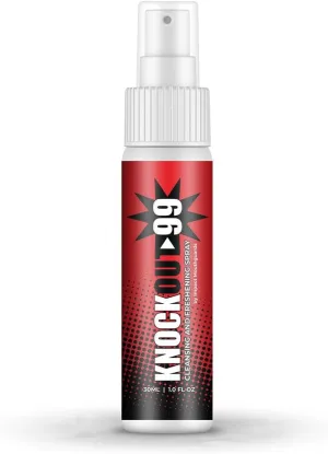 KNOCKOUT99 Quick and Effective MouthGuard Cleansing and Freshening Spray for Athletic Mouthguards, Retainers, Nightguards, and More - Minty Flavor (1 Pack- 1oz Total)
