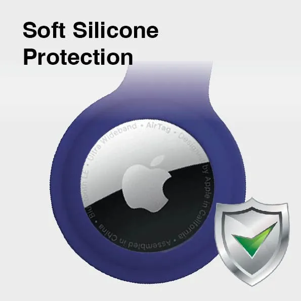 Laser Silicone Key Ring for Apple AirTag (4 Pack)