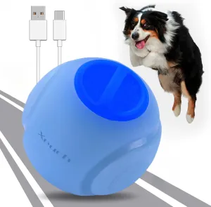 Light Up Dog Ball, Rechargeable LED Dog Balls, Interactive Dog Toy, Durable Glow Ball, Bounce-Activated Fetch Ball for Small & Medium Dogs, Natural Rubber - 2.5 inches, Light Blue