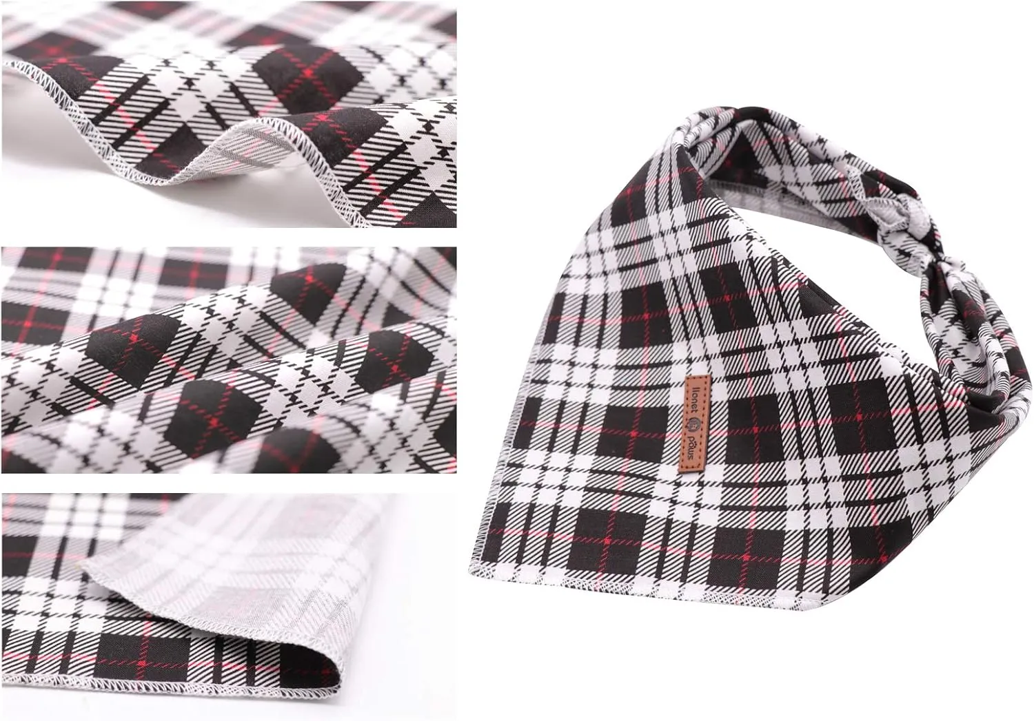 Lionet Paws Dog Bandana Washable Cotton Handkerchief Scarf Triangle Bandana for Small Medium Large Dogs