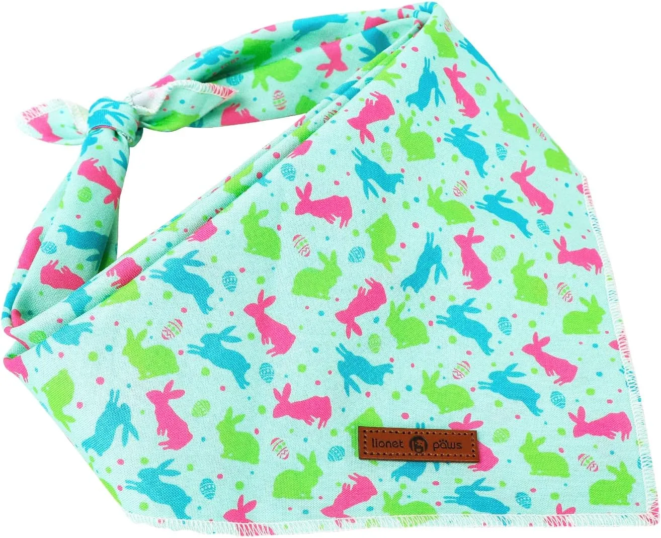 lionet paws Easter Bunny Egg Dog Bandana for Small Medium Large Dogs, Cat Dog Kerchief Triangle Bibs Scarf for Girl Boy