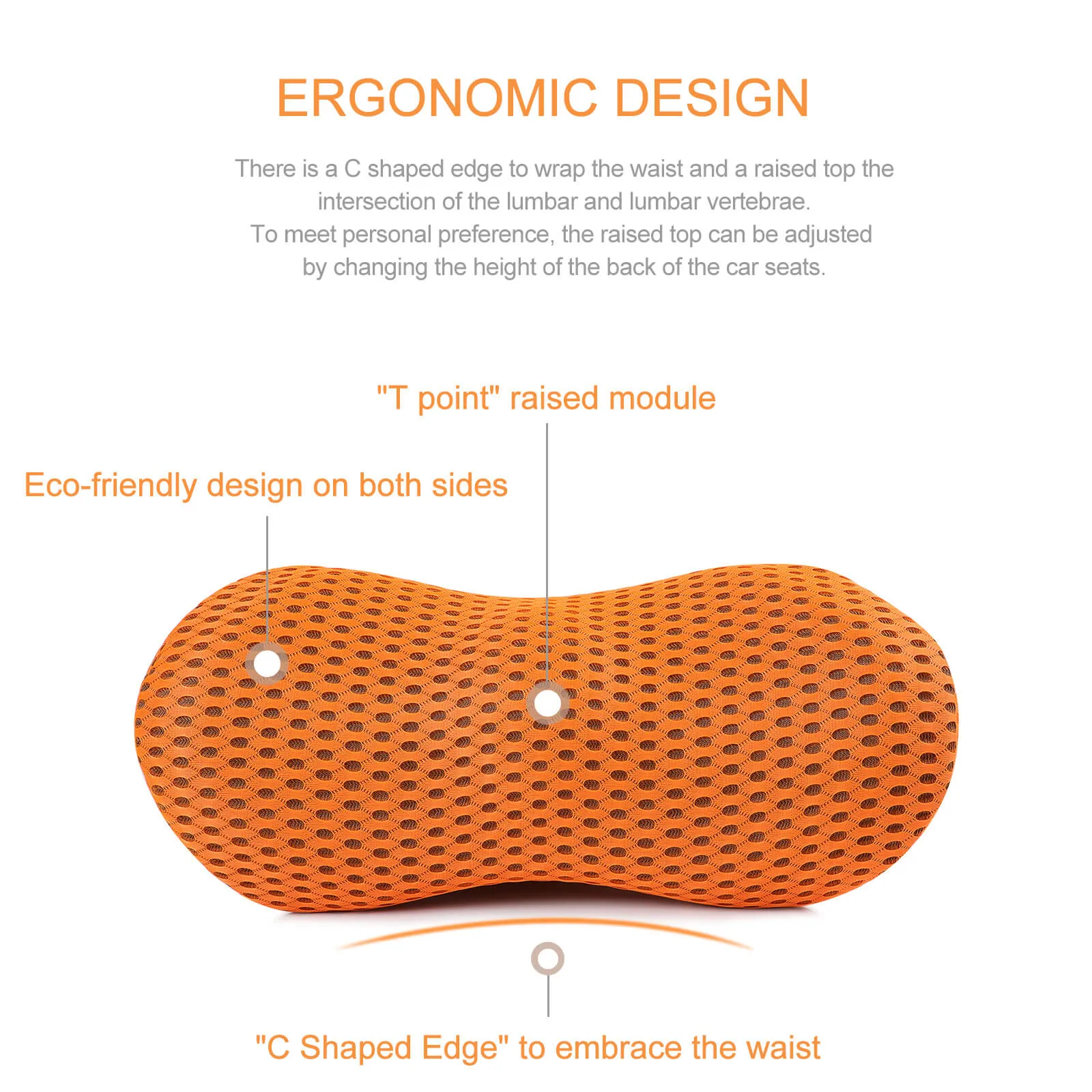 Lumbar Pillow Memory Foam Back Support Sleeping Cushion