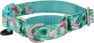 Martingale Dog Collars with Quick Snap Buckle Adjustable Flamingo Pattern Training No Pull Collars for Female Male Small Dogs (Small,Flamingo)