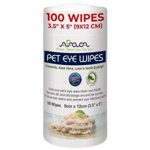Natural Aromatherapy Medicated Eye Wipes for Dogs and Cats - 100 Count
