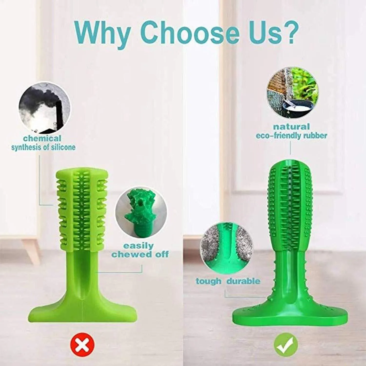 NidaNunu Dog Toothbrush Stick-Dog Tooth Brushing Stick for Dogs Oral Care Dental Care Natural Rubber Non-toxic Dog Pet Chew Toys