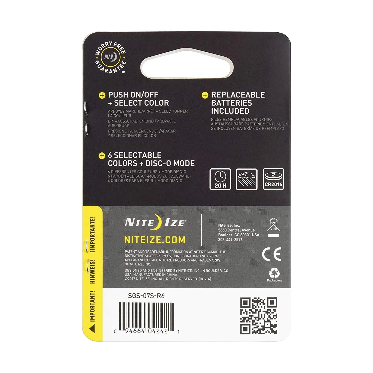 Nite Ize SGS-07S-R6 SpotLit LED Carabiner Light with Disc-O Select