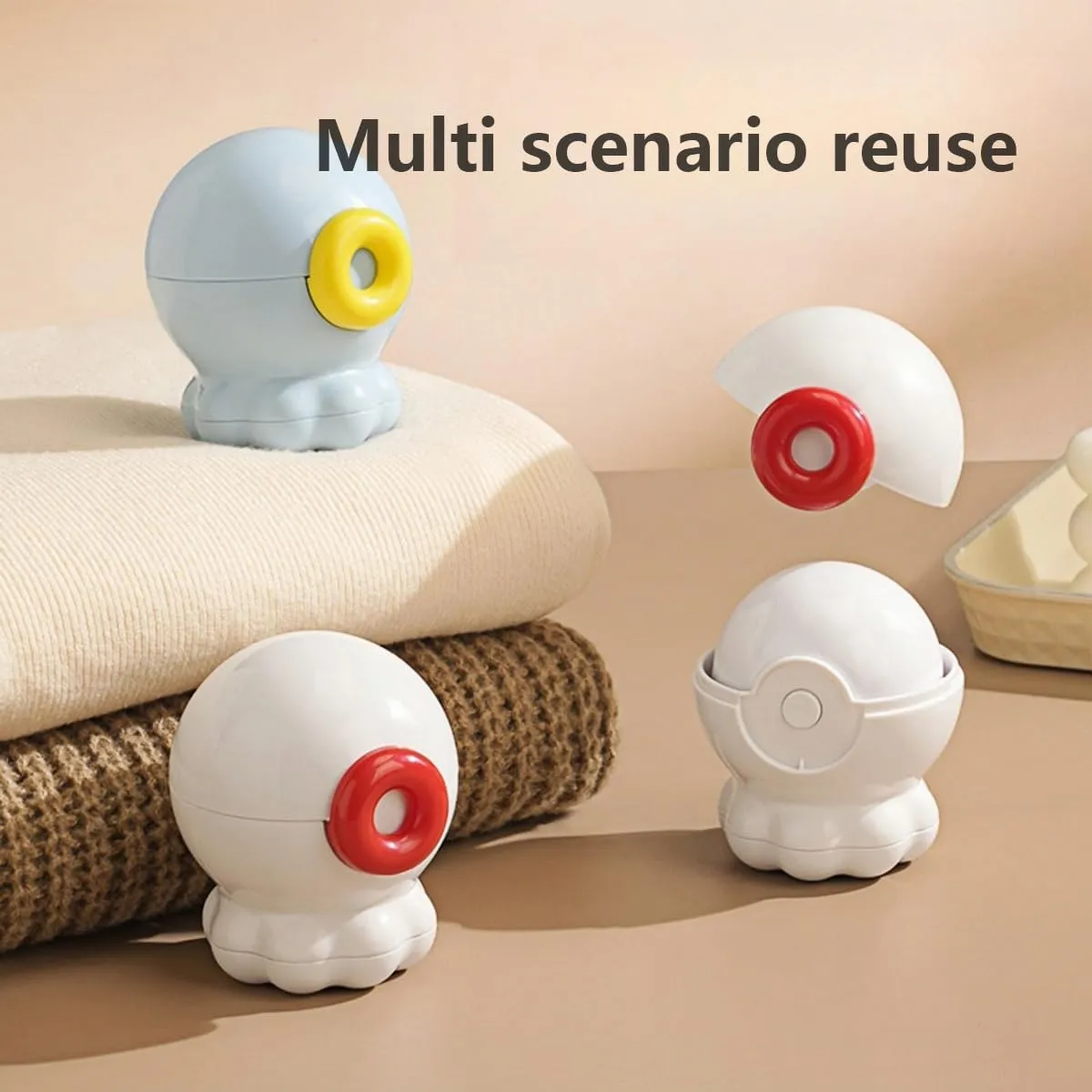 Octopus Washable & Reusable Lint Roller - Super Sticky Pet Hair Remover for Clothes, Furniture, Car, Portable Travel Lint Roller Ball for Plush Hair, Dust, Fuzz (Eco-Friendly & Easy Clean)